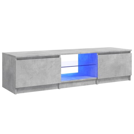 Tv-meubel met LED-verlichting 140x40x35,5 cm betongrijs 2