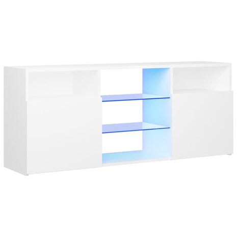 Tv-meubel met LED-verlichting 120x30x50 cm wit 2