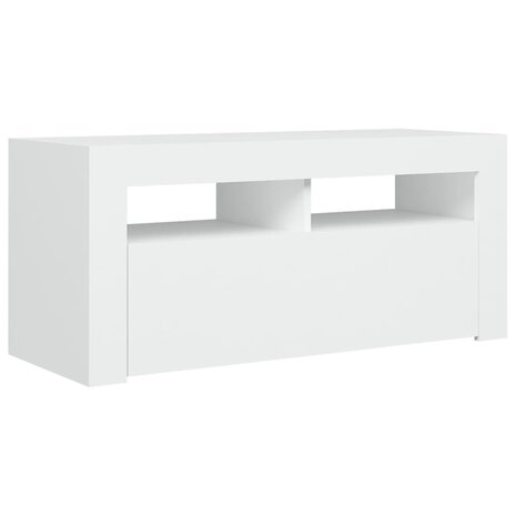 Tv-meubel met LED-verlichting 90x35x40 cm wit 8