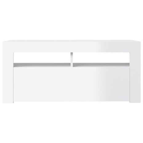 Tv-meubel met LED-verlichting 90x35x40 cm hoogglans wit 8