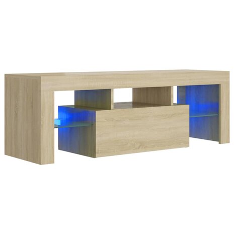 Tv-meubel met LED-verlichting 120x35x40cm sonoma eikenkleurig 2