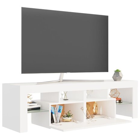 Tv-meubel met LED-verlichting 140x36,5x40 cm wit 7