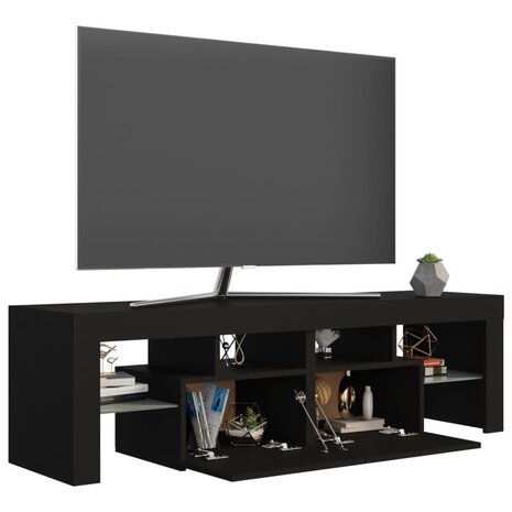 Tv-meubel met LED-verlichting 140x36,5x40 cm zwart 7