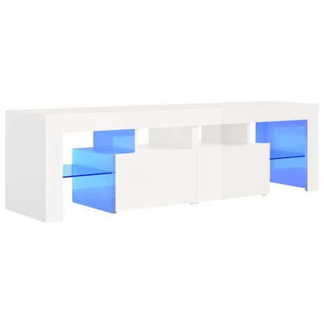 Tv-meubel met LED-verlichting 140x36,5x40 cm hoogglans wit 2