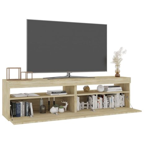 Tv-meubelen 2 st met LED-verlichting 75x35x40 cm sonoma eiken 3