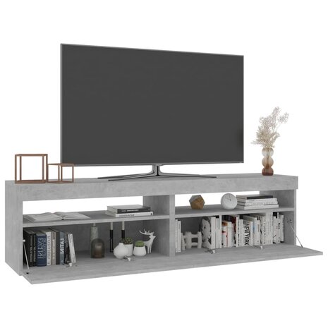 Tv-meubelen 2 st met LED-verlichting 75x35x40 cm betongrijs 3