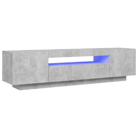 Tv-meubel met LED-verlichting 160x35x40 cm betongrijs 2