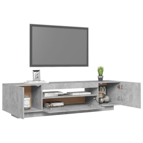 Tv-meubel met LED-verlichting 160x35x40 cm betongrijs 6