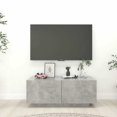 Tv-meubel 100x35x40 cm bewerkt hout betongrijs 1