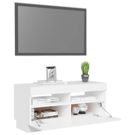 Tv-meubel met LED-verlichting 80x35x40 cm wit 6