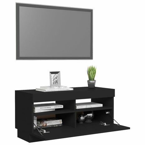 Tv-meubel met LED-verlichting 80x35x40 cm zwart 6