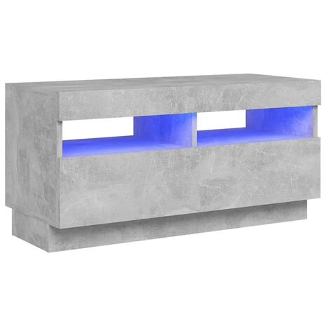 Tv-meubel met LED-verlichting 80x35x40 cm betongrijs 2