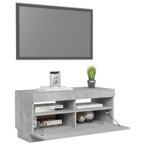 Tv-meubel met LED-verlichting 80x35x40 cm betongrijs 6