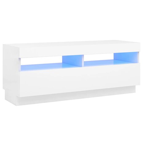 Tv-meubel met LED-verlichting 100x35x40 cm wit 2