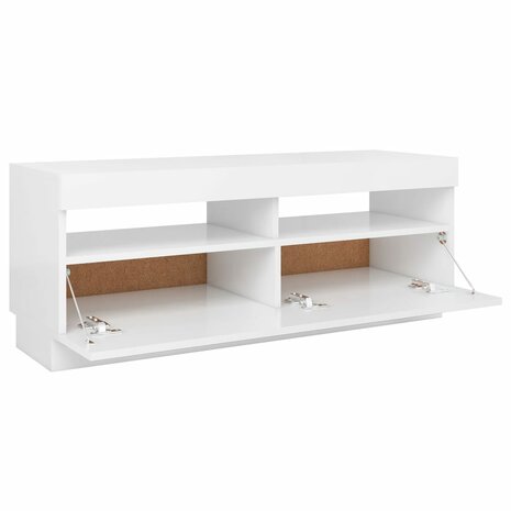 Tv-meubel met LED-verlichting 100x35x40 cm wit 9