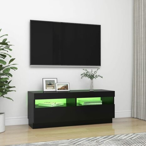 Tv-meubel met LED-verlichting 100x35x40 cm zwart 4