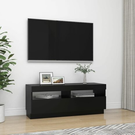 Tv-meubel met LED-verlichting 100x35x40 cm zwart 6