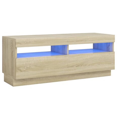 Tv-meubel met LED-verlichting 100x35x40 cm sonoma eikenkleurig 2