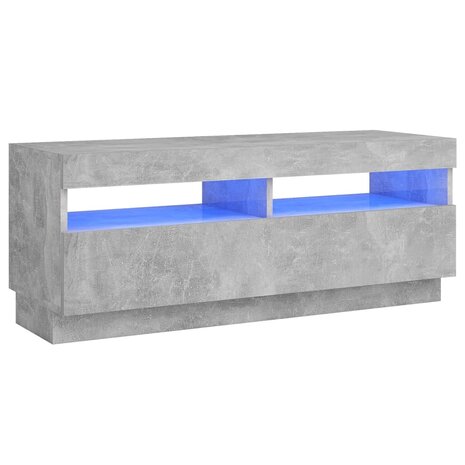 Tv-meubel met LED-verlichting 100x35x40 cm betongrijs 2