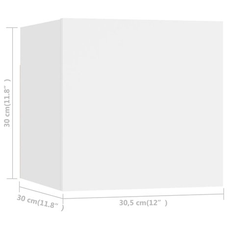 Tv-wandmeubel 30,5x30x30 cm wit 12