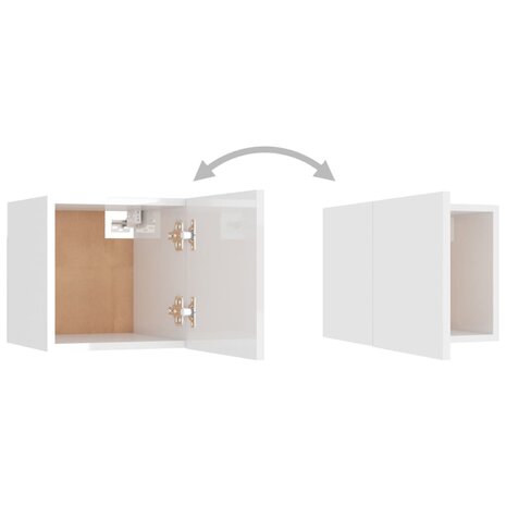 Tv-wandmeubel 30,5x30x30 cm hoogglans wit 10