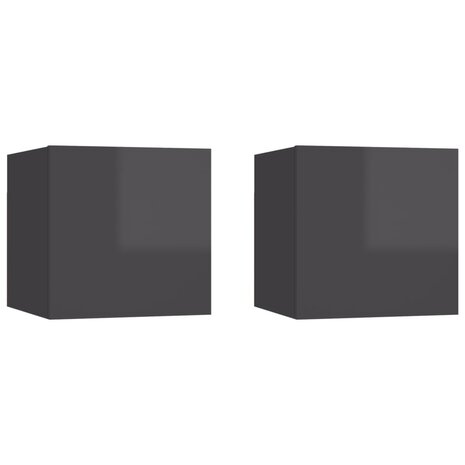 Tv-wandmeubelen 2 st 30,5x30x30 cm hoogglans grijs 2