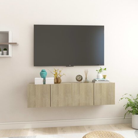 Tv-hangmeubelen 2 st 60x30x30 cm sonoma eikenkleurig 1