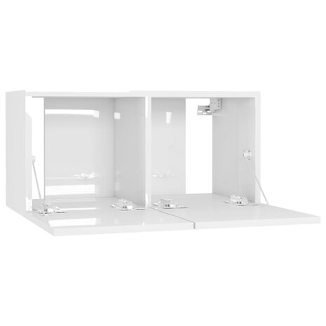 TV-hangkasten 2 st 60x30x30 cm hoogglans wit 6