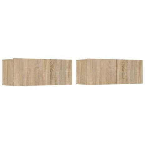 Tv-meubels 2 st 80x30x30 cm bewerkt hout sonoma eikenkleurig 2