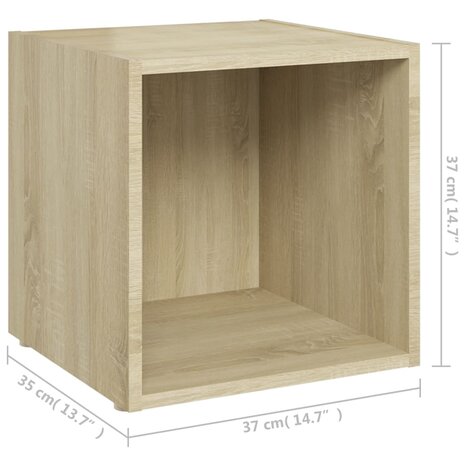 Tv-meubelen 2 st 37x35x37 cm bewerkt hout sonoma eikenkleurig 8