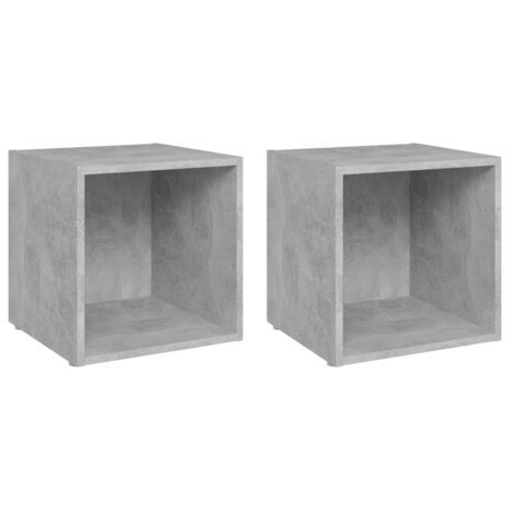 Tv-meubelen 2 st 37x35x37 cm bewerkt hout betongrijs 2