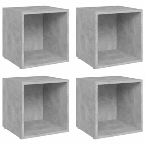 Tv-meubelen 4 st 37x35x37 cm bewerkt hout betongrijs 2