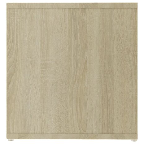 Tv-meubel 142,5x35x36,5 cm bewerkt hout wit sonoma eikenkleurig 6