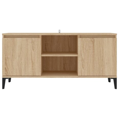 Tv-meubel met metalen poten 103,5x35x50 cm sonoma eikenkleurig 5