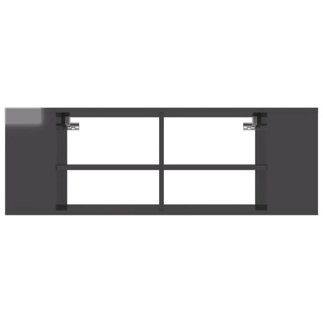 Tv-wandmeubel 102x35x35 cm bewerkt hout hoogglans grijs 4