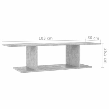 Tv-wandmeubel 103x30x26,5 cm betongrijs 6