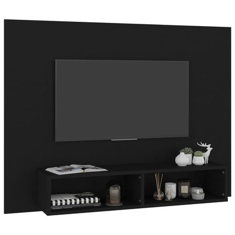 Tv-wandmeubel 120x23,5x90 cm bewerkt hout zwart 5