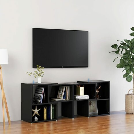 Tv-meubel 104x30x52 cm bewerkt hout hoogglans zwart 1