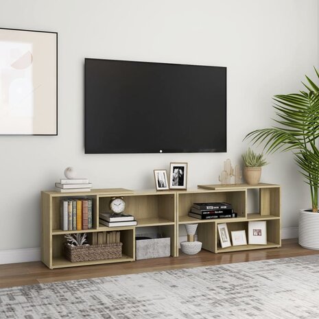 Tv-meubel 149x30x52 cm bewerkt hout sonoma eikenkleurig 1