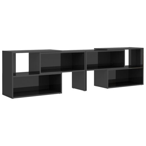 Tv-meubel 149x30x52 cm bewerkt hout hoogglans grijs 2