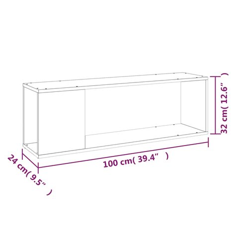 Tv-meubel 100x24x32 cm bewerkt hout wit 8