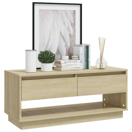 Tv-meubel 102x41x44 cm bewerkt hout sonoma eikenkleurig 4