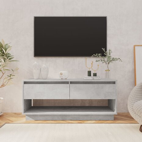 Tv-meubel 102x41x44 cm bewerkt hout betongrijs 1