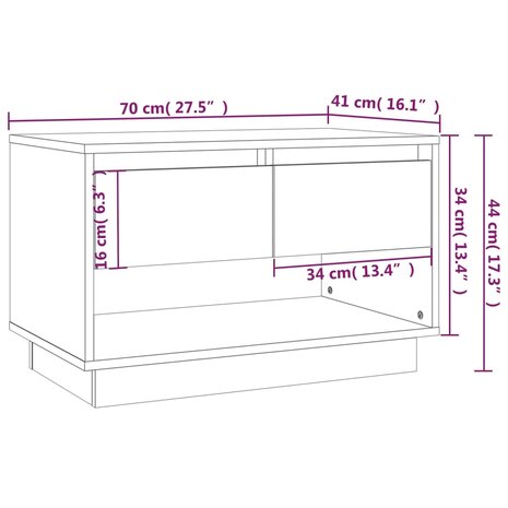 Tv-meubel 70x41x44 cm bewerkt hout sonoma eikenkleurig 9