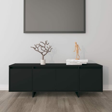 Tv-meubel 120x30x40,5 cm bewerkt hout zwart 1