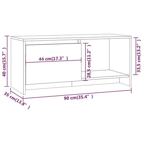 Tv-meubel 90x35x40 cm spaanplaat zwart 8