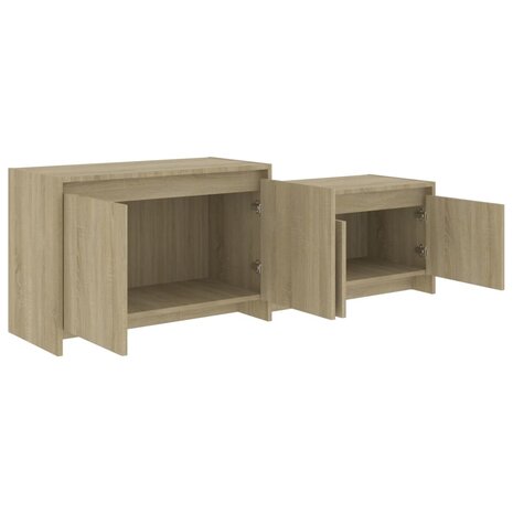 Tv-meubel 146,5x35x50 cm bewerkt hout sonoma eikenkleurig 8