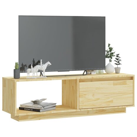 Tv-meubel 110x30x33,5 cm massief grenenhout 3