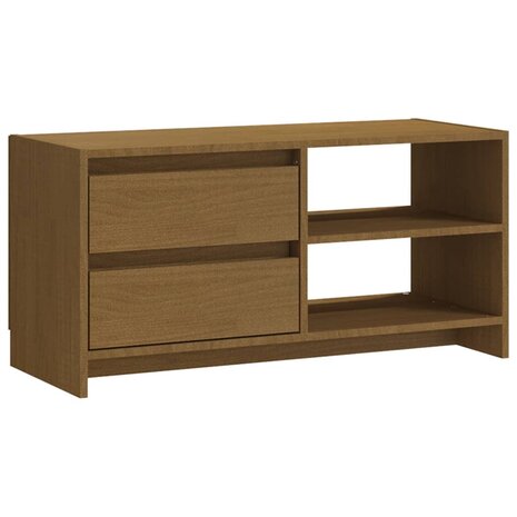 Tv-meubel 80x31x39 cm massief grenenhout honingbruin 2