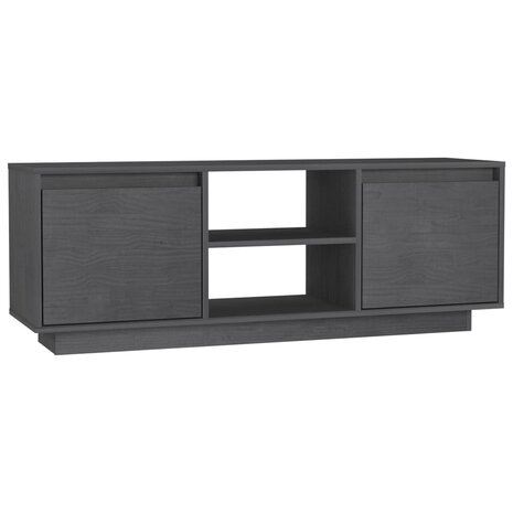 Tv-meubel 110x30x40 cm massief grenenhout grijs 2